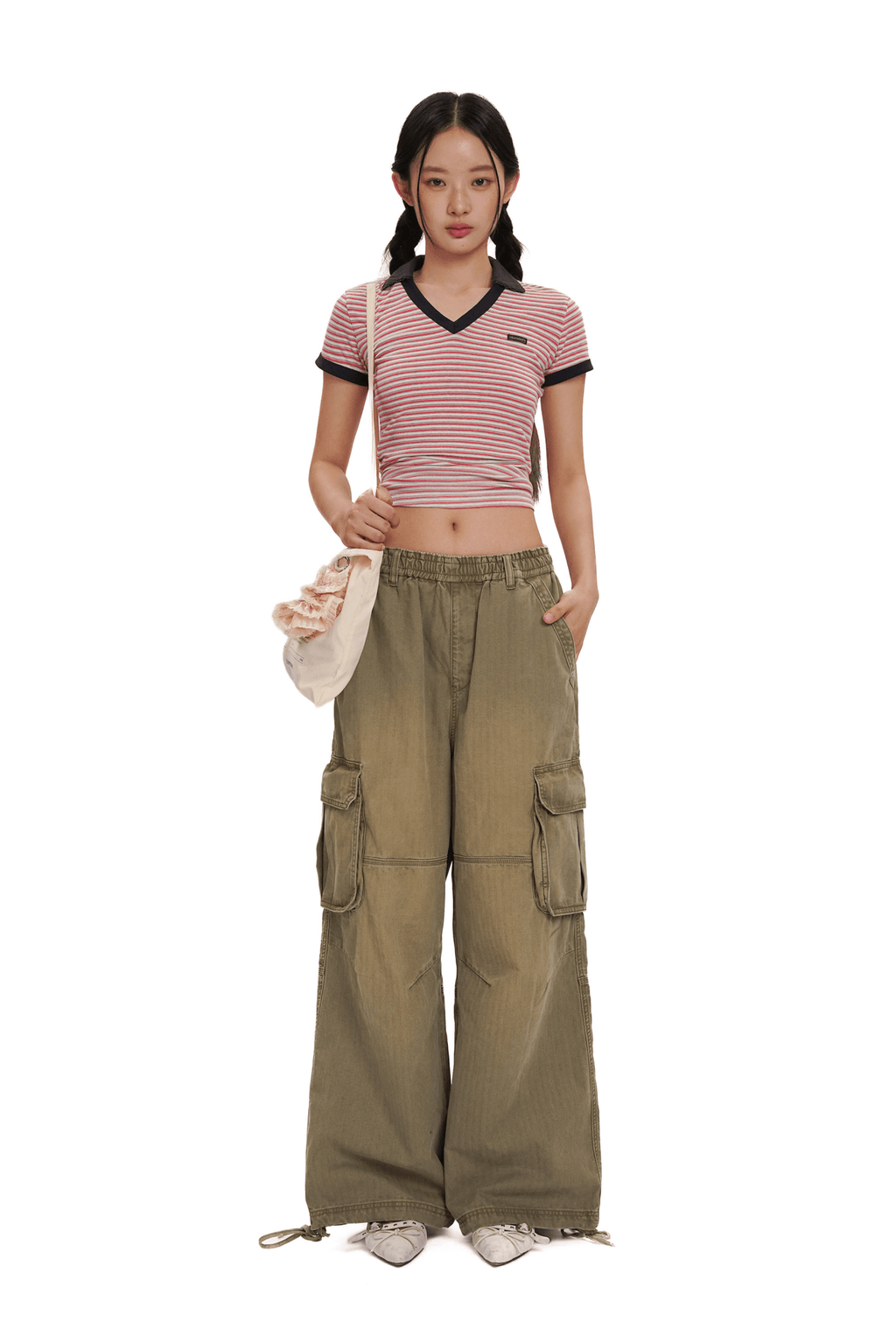 Fitted Vintage Stripe V - Neck Polo Tee - COPPING THREADS - MOROMORO