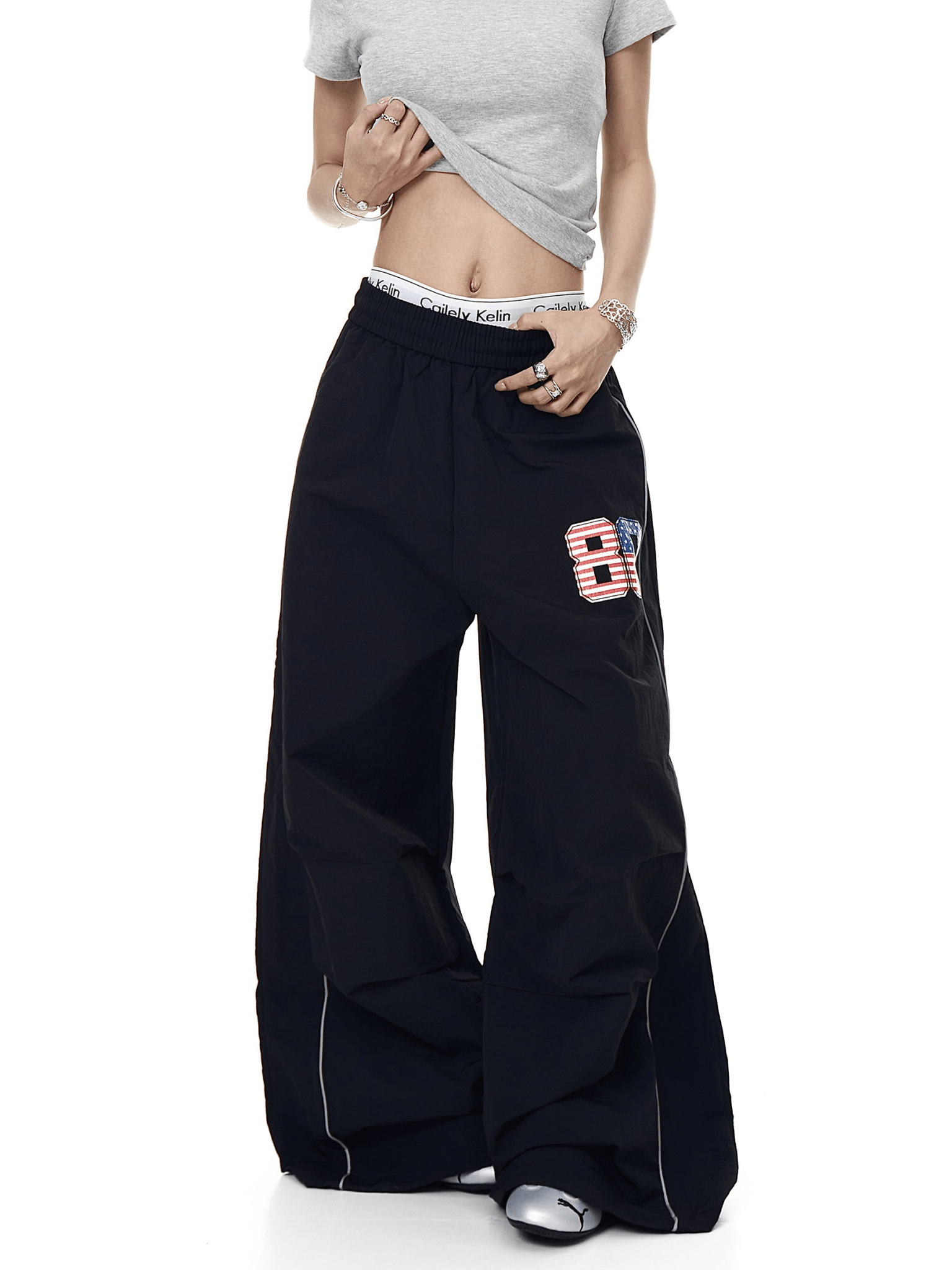 Flag "80" Patch Quick - Dry Wide - Leg Parachute Pants - COPPING THREADS - CT Select