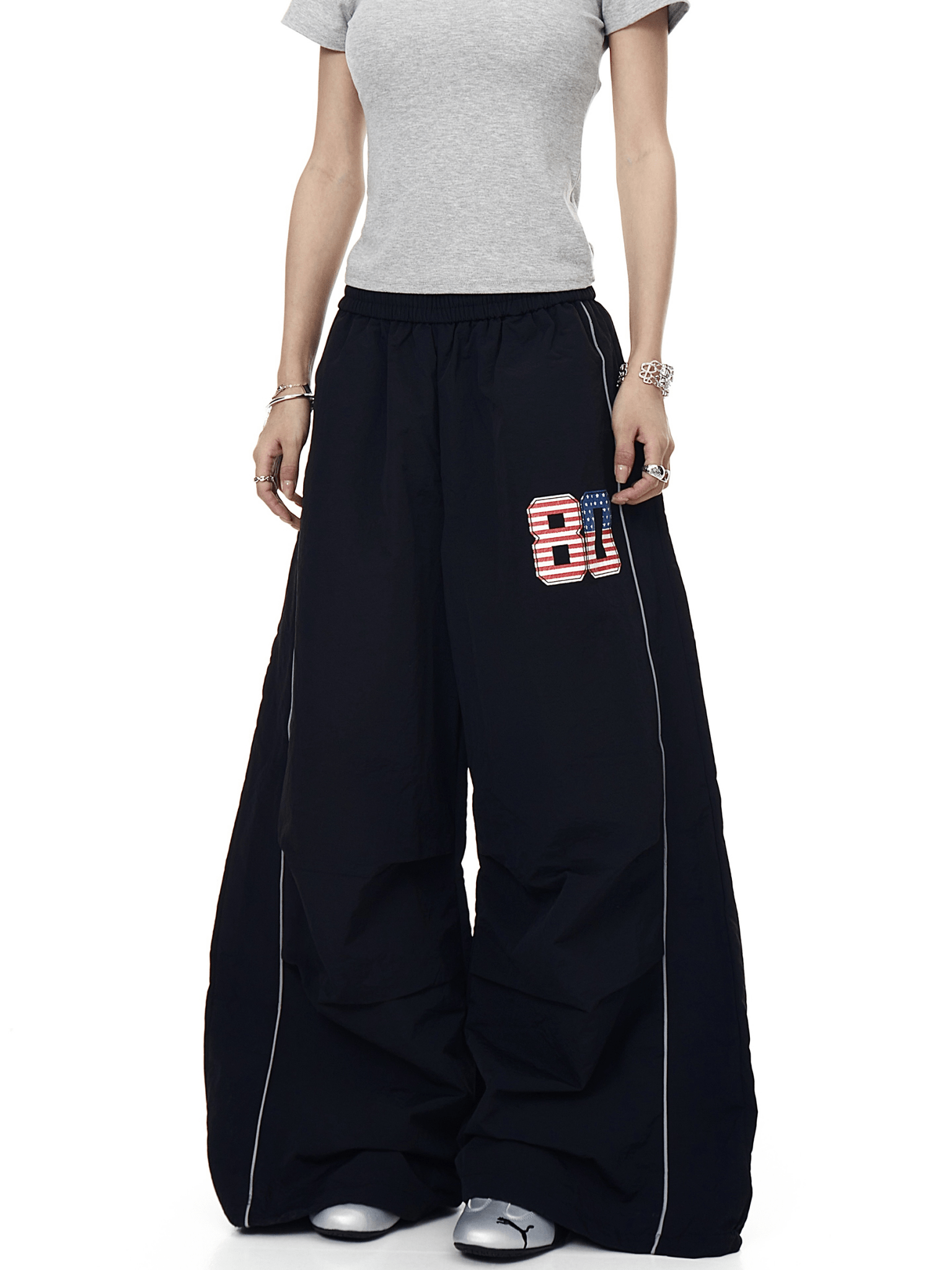 Flag "80" Patch Quick - Dry Wide - Leg Parachute Pants - COPPING THREADS - CT Select