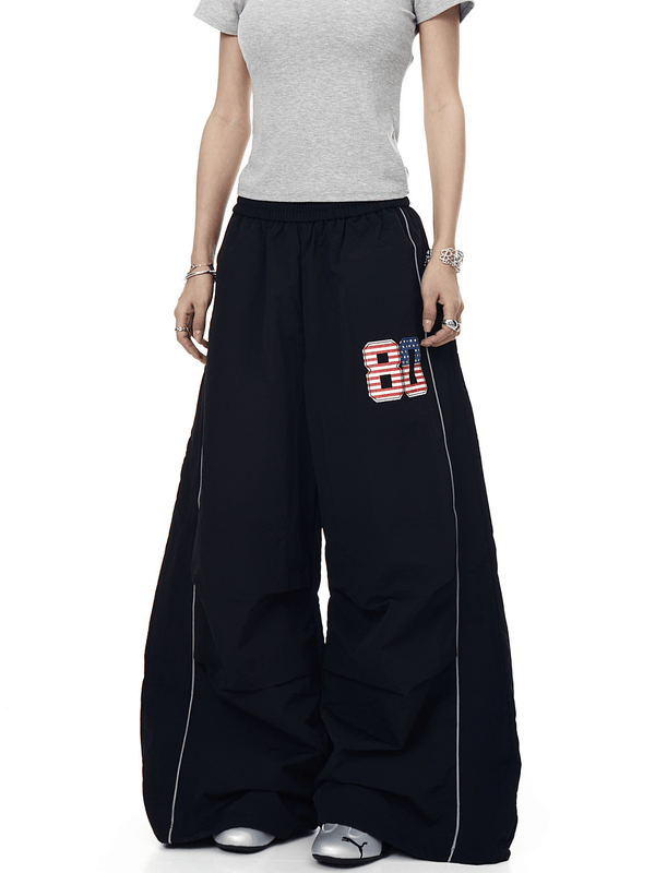 Flag "80" Patch Quick - Dry Wide - Leg Parachute Pants - COPPING THREADS - CT Select