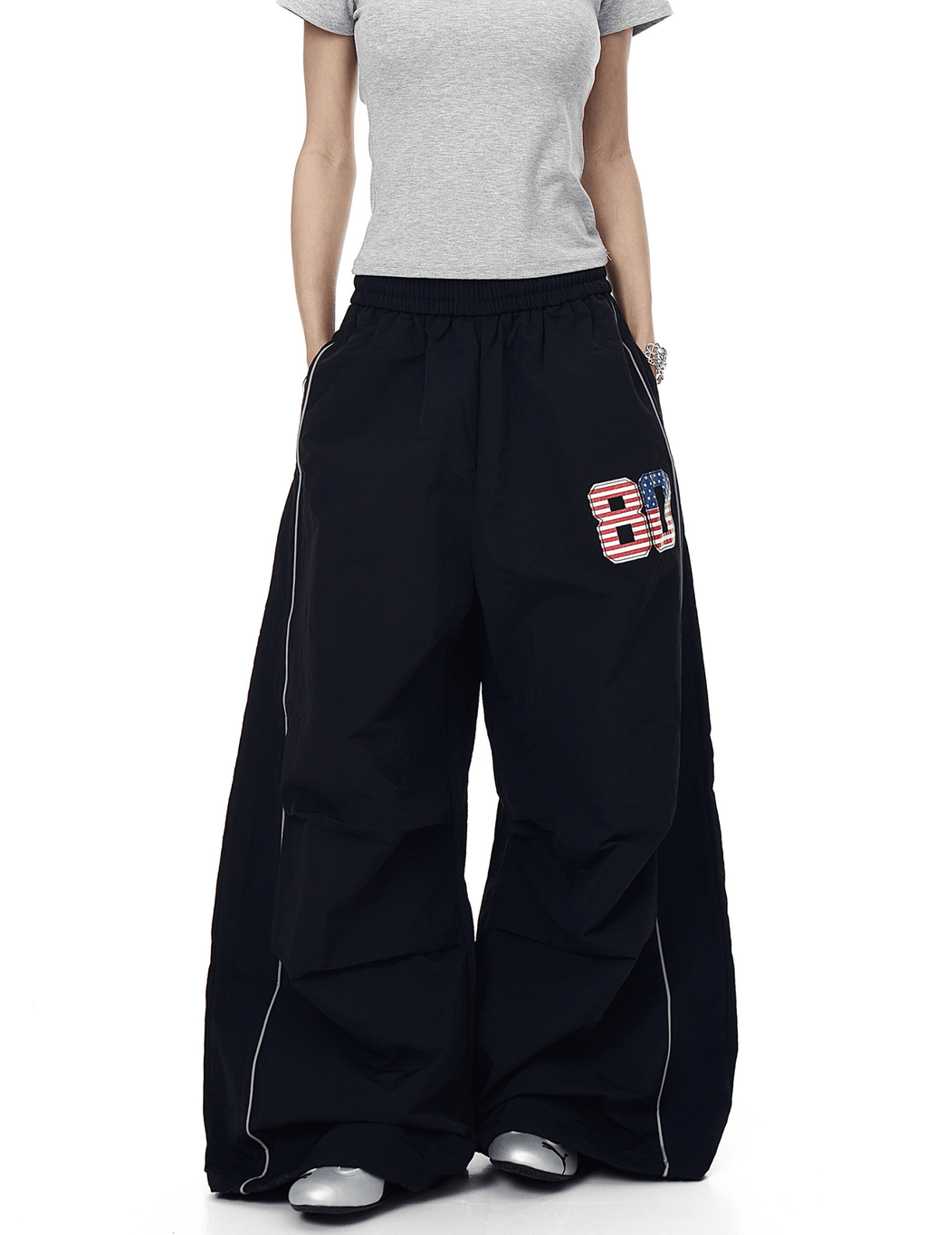 Flag "80" Patch Quick - Dry Wide - Leg Parachute Pants - COPPING THREADS - CT Select