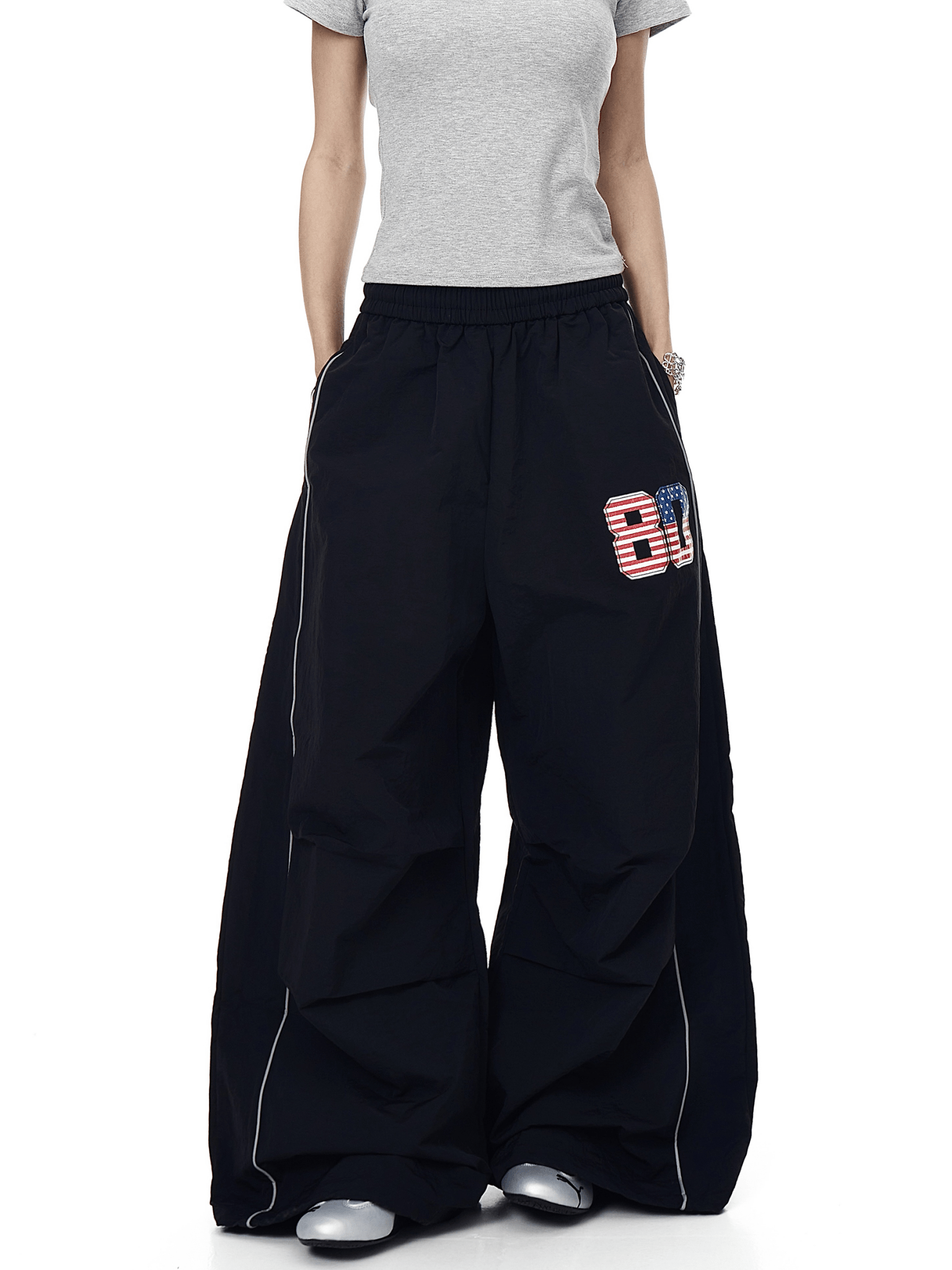 Flag "80" Patch Quick - Dry Wide - Leg Parachute Pants - COPPING THREADS - CT Select