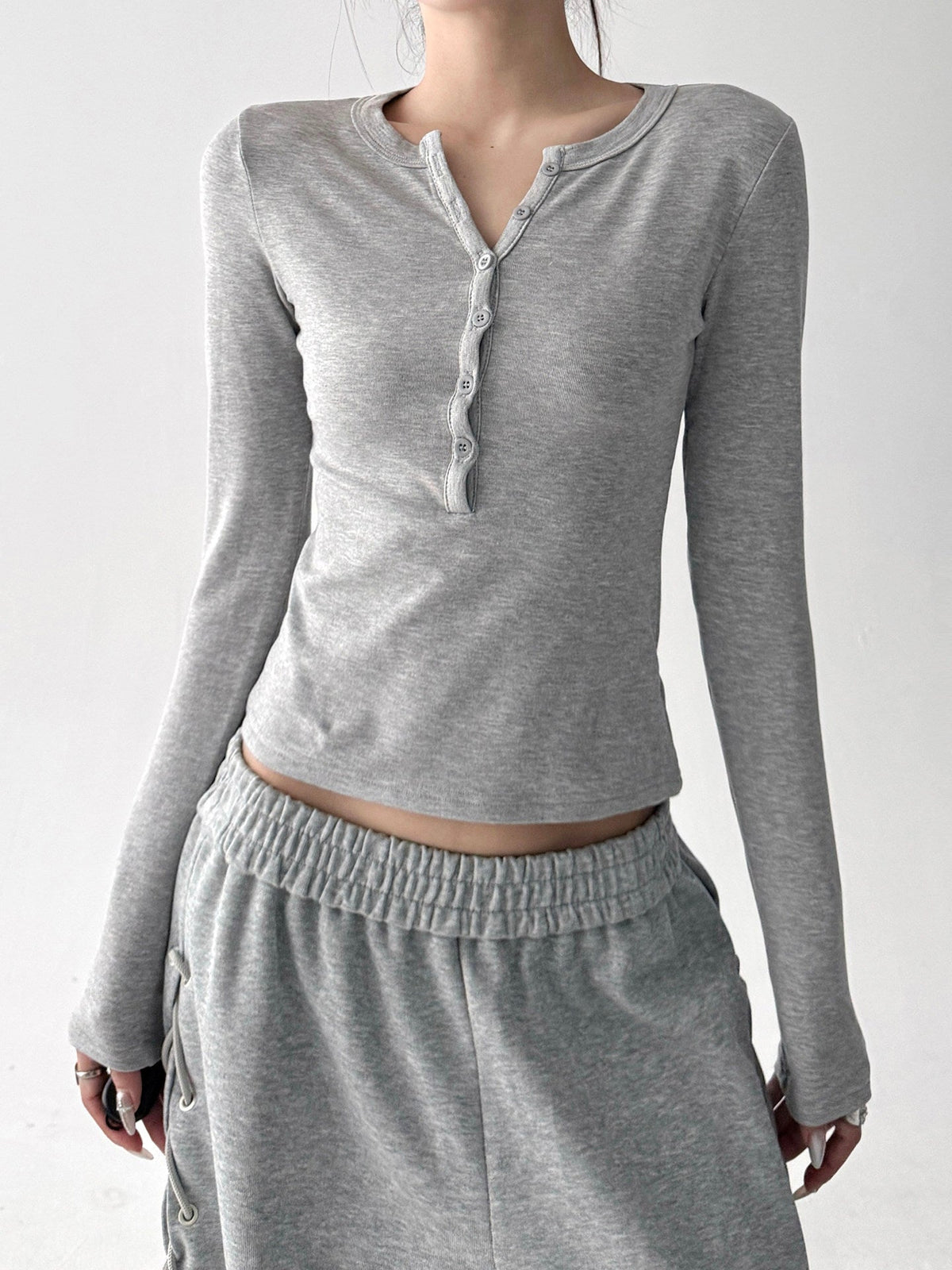 Fleece-Lined Fitted Henley Top - CT5141 - COPPING THREADS - CT ORIGINALS Main image
