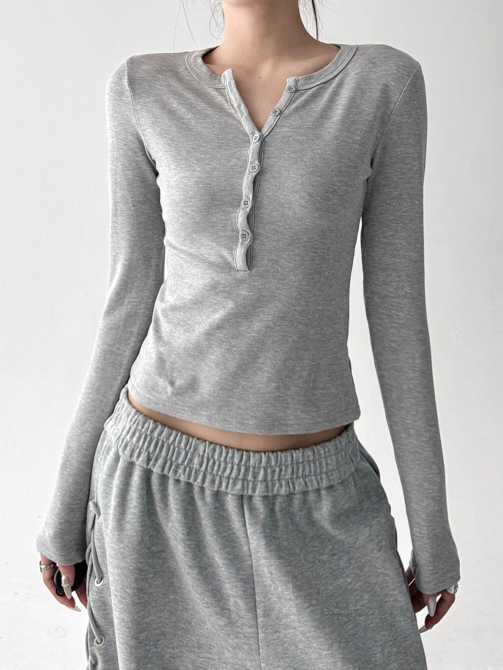 Fleece-Lined Fitted Henley Top - CT5141 - COPPING THREADS - CT ORIGINALS