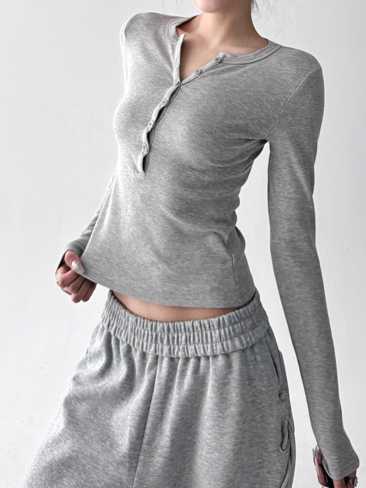 Fleece-Lined Fitted Henley Top - CT5141 - COPPING THREADS - CT ORIGINALS