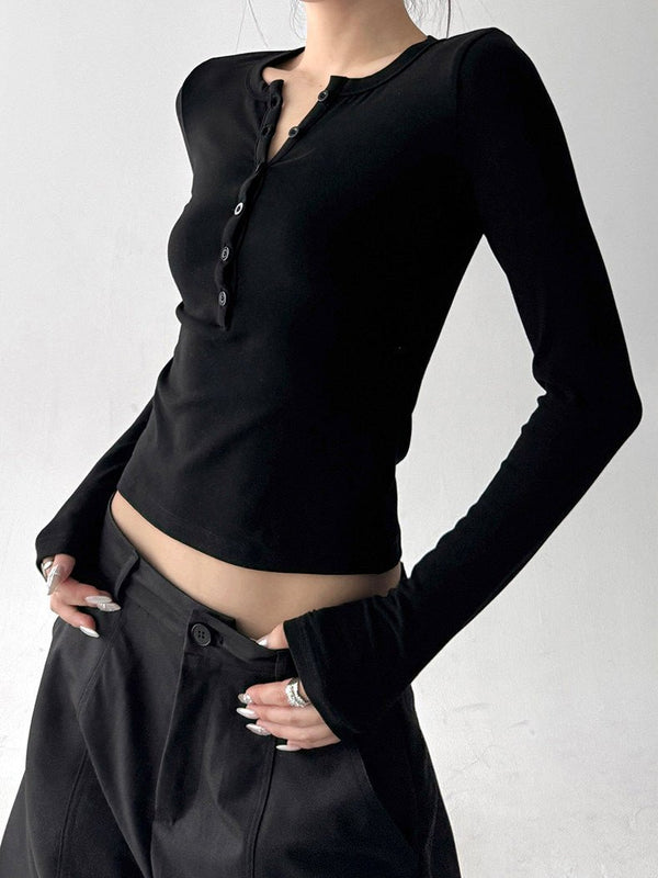 Fleece-Lined Fitted Henley Top - CT5141 - COPPING THREADS - CT ORIGINALS