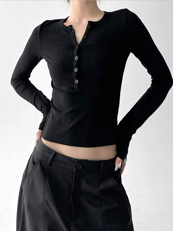 Fleece-Lined Fitted Henley Top - CT5141 - COPPING THREADS - CT ORIGINALS