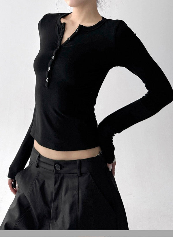 Fleece-Lined Fitted Henley Top - CT5141 - COPPING THREADS - CT ORIGINALS