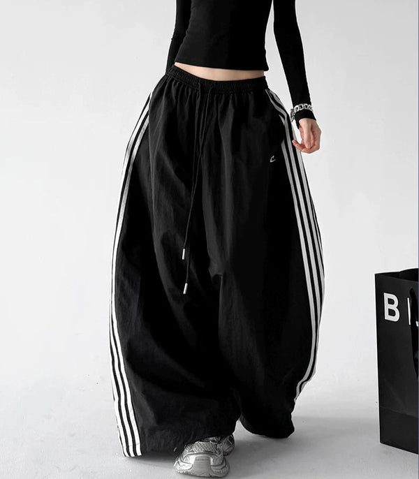 Fleece-Lined Triple-Stripe Wide-Leg Pants - COPPING THREADS - CT ORIGINALS