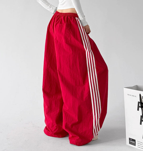 Fleece-Lined Triple-Stripe Wide-Leg Pants - COPPING THREADS - CT ORIGINALS