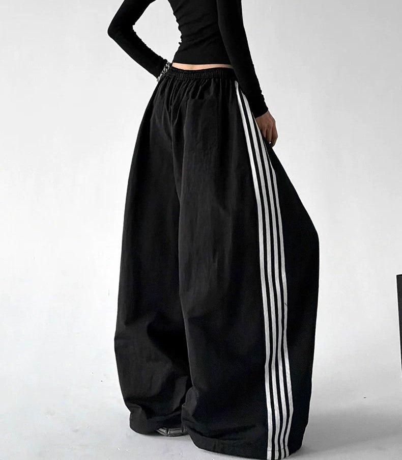 Fleece-Lined Triple-Stripe Wide-Leg Pants - COPPING THREADS - CT ORIGINALS