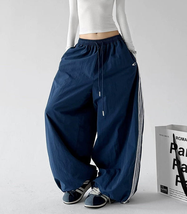 Fleece-Lined Triple-Stripe Wide-Leg Pants - COPPING THREADS - CT ORIGINALS
