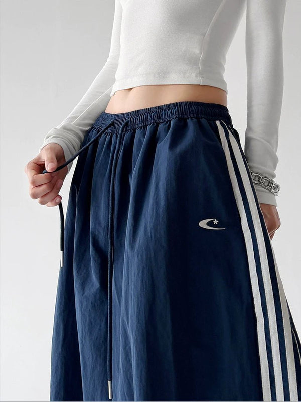 Fleece-Lined Triple-Stripe Wide-Leg Pants - COPPING THREADS - CT ORIGINALS