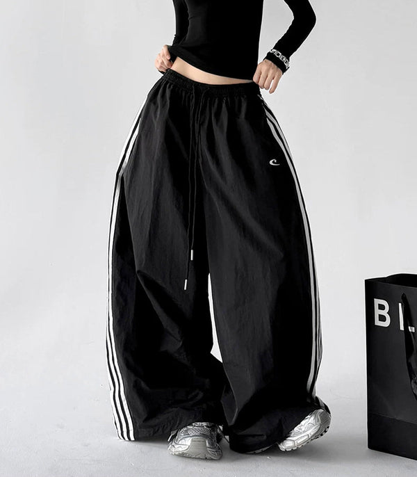 Fleece-Lined Triple-Stripe Wide-Leg Pants - COPPING THREADS - CT ORIGINALS