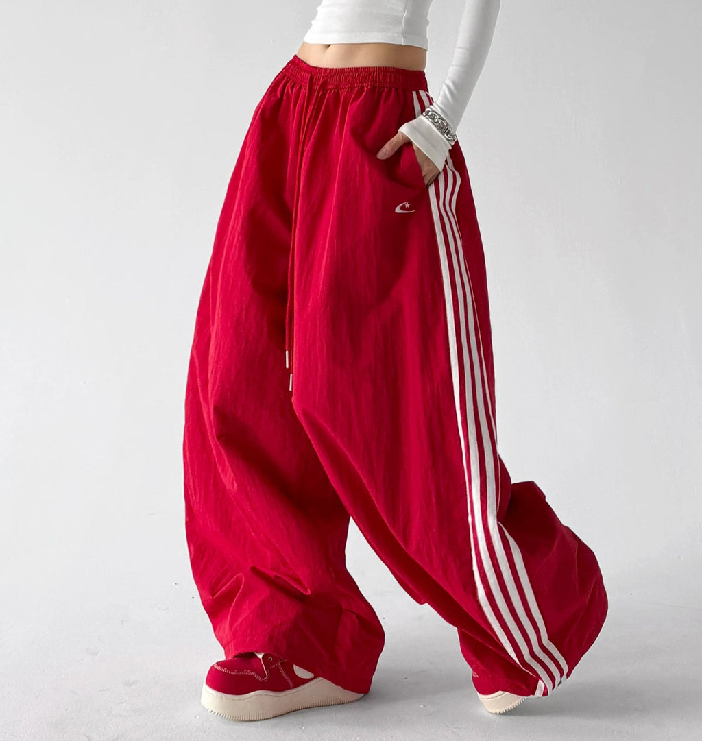 Fleece-Lined Triple-Stripe Wide-Leg Pants - COPPING THREADS - CT ORIGINALS