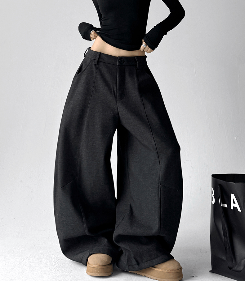 Fleece‑Lined High‑Waist Balloon Wide‑Leg Sweatpants - COPPING THREADS - CT Select