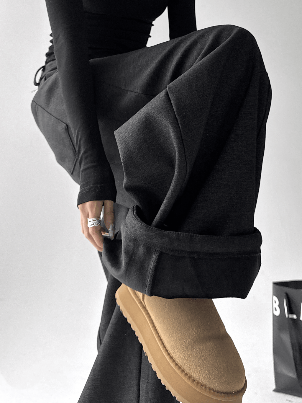 Fleece‑Lined High‑Waist Balloon Wide‑Leg Sweatpants - COPPING THREADS - CT Select