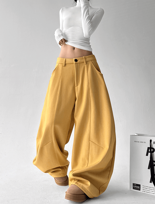 Fleece‑Lined High‑Waist Balloon Wide‑Leg Sweatpants - COPPING THREADS - CT Select Hover Image