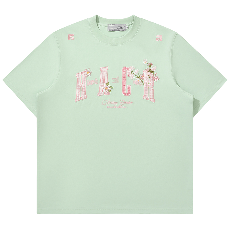 Floral Appliqué Logo Tee - COPPING THREADS - Harsh and Cruel