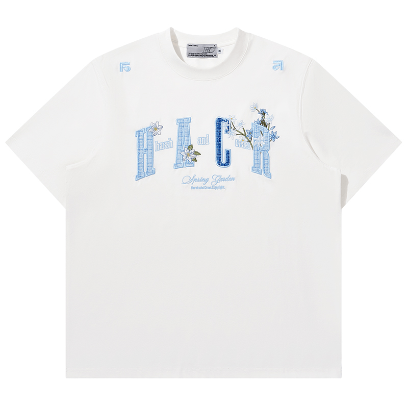 Floral Appliqué Logo Tee - COPPING THREADS - Harsh and Cruel
