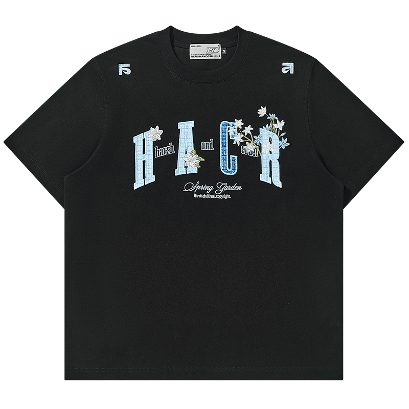Floral Appliqué Logo Tee - COPPING THREADS - Harsh and Cruel