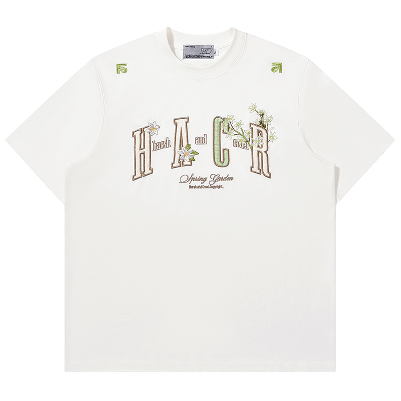 Floral Appliqué Logo Tee - COPPING THREADS - Harsh and Cruel