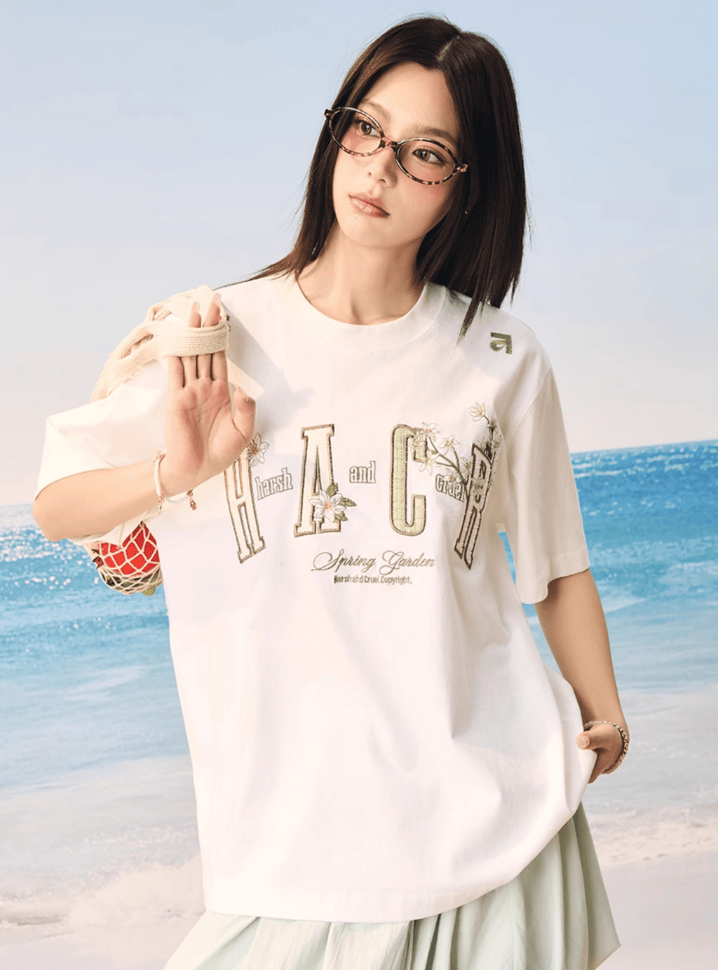 Floral Appliqué Logo Tee - COPPING THREADS - Harsh and Cruel