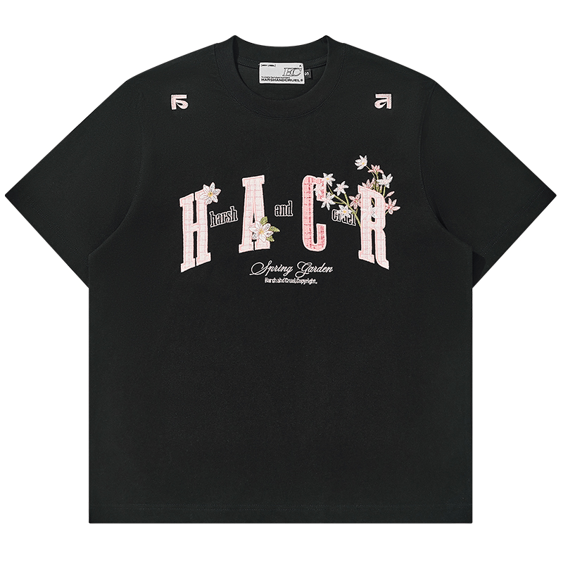 Floral Appliqué Logo Tee - COPPING THREADS - Harsh and Cruel