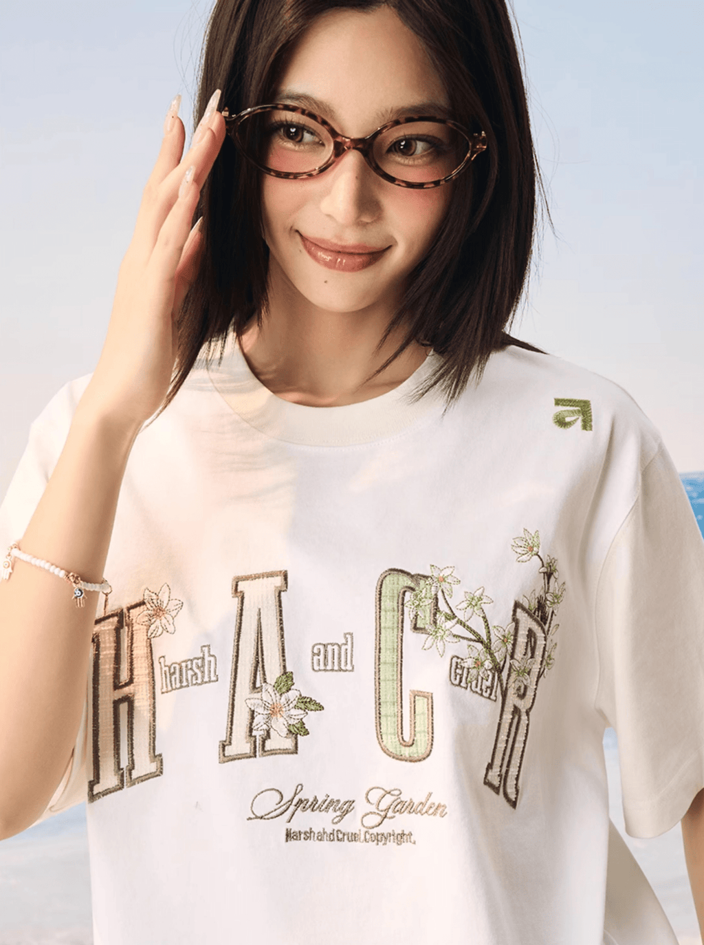 Floral Appliqué Logo Tee - COPPING THREADS - Harsh and Cruel