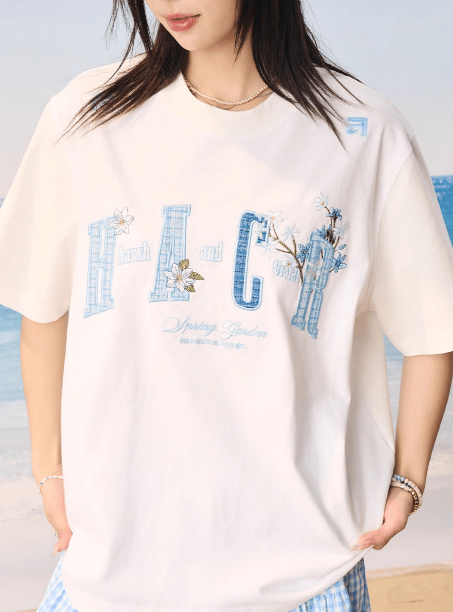 Floral Appliqué Logo Tee - COPPING THREADS - Harsh and Cruel