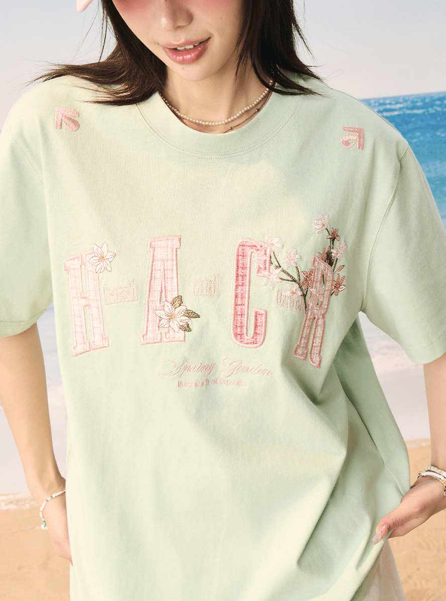 Floral Appliqué Logo Tee - COPPING THREADS - Harsh and Cruel
