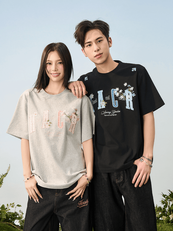 Floral Appliqué Logo Tee - COPPING THREADS - Harsh and Cruel