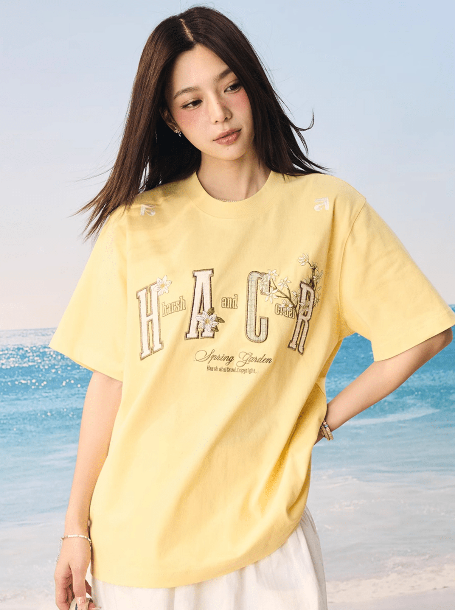 Floral Appliqué Logo Tee - COPPING THREADS - Harsh and Cruel