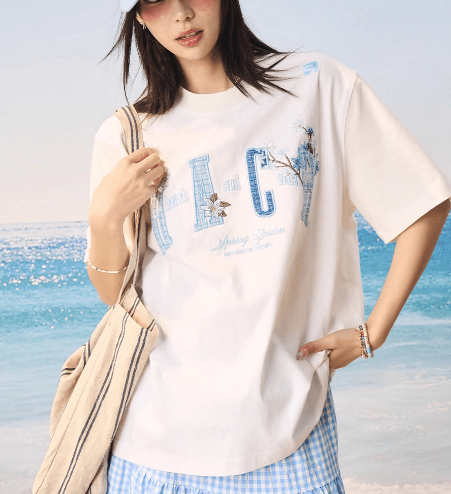 Floral Appliqué Logo Tee - COPPING THREADS - Harsh and Cruel