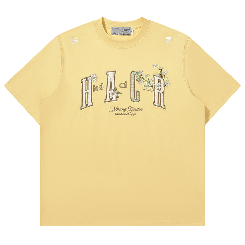 Floral Appliqué Logo Tee - COPPING THREADS - Harsh and Cruel