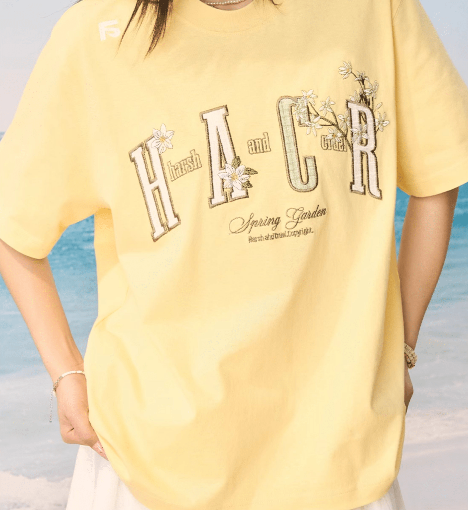 Floral Appliqué Logo Tee - COPPING THREADS - Harsh and Cruel