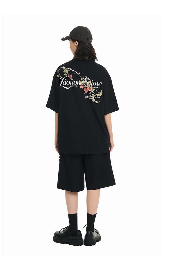 Floral Branch Printed Tee - COPPING THREADS - Harsh and Cruel