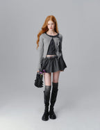 Floral Embellishment Layered Knit Cardigan - COPPING THREADS - SALTHE