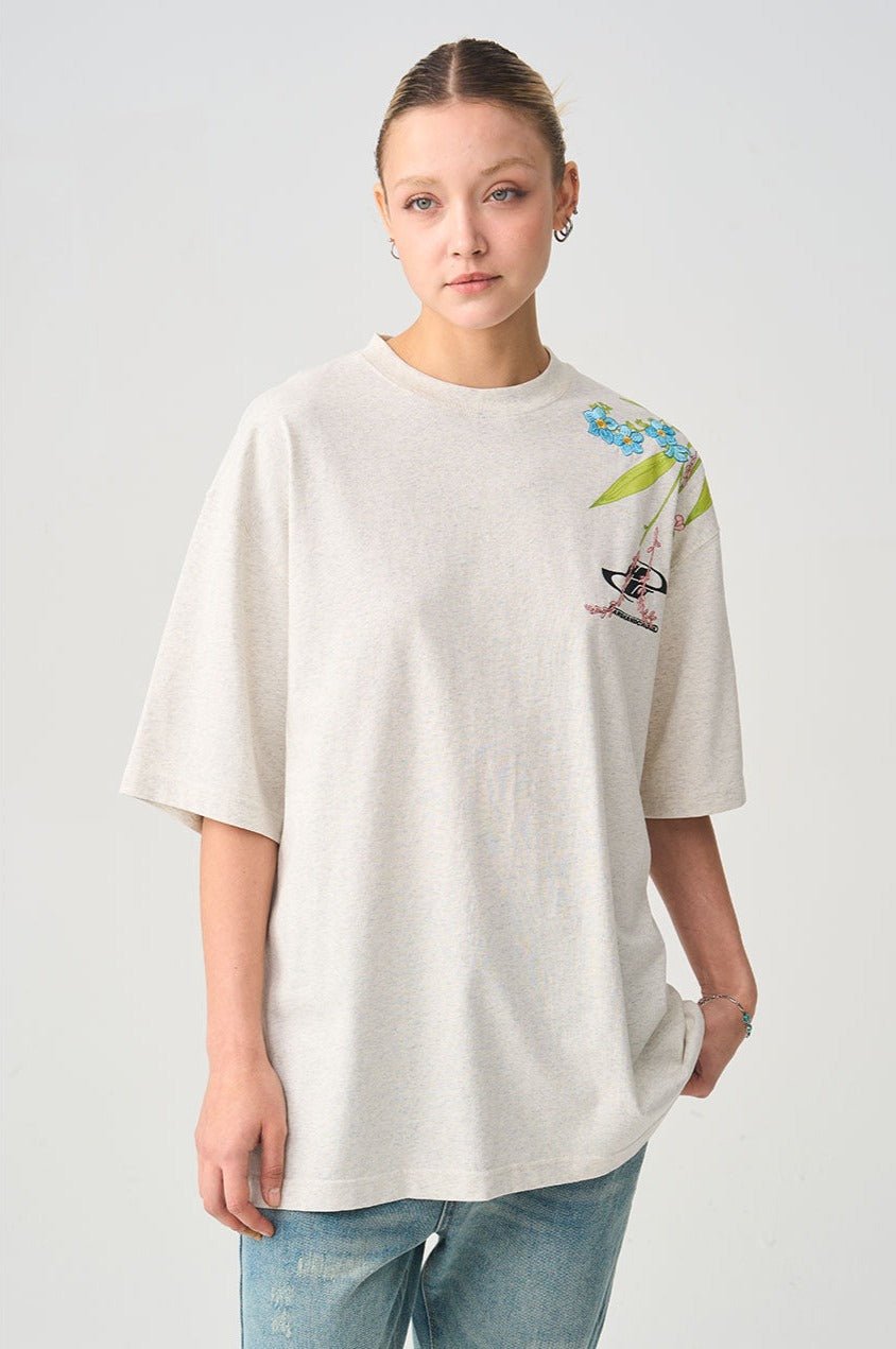 Floral Embroidered Logo Tee - COPPING THREADS - Harsh and Cruel