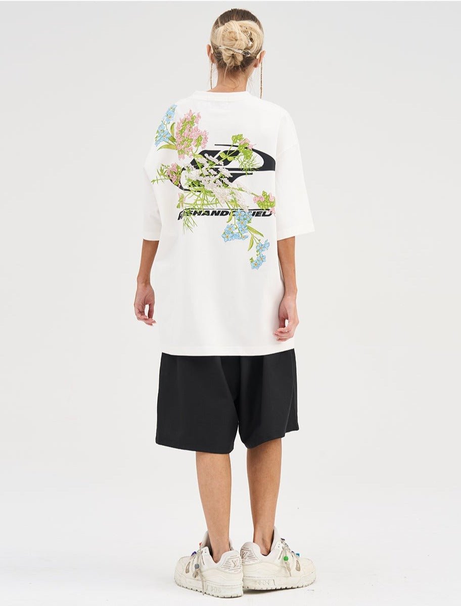 Floral Embroidered Logo Tee - COPPING THREADS - Harsh and Cruel