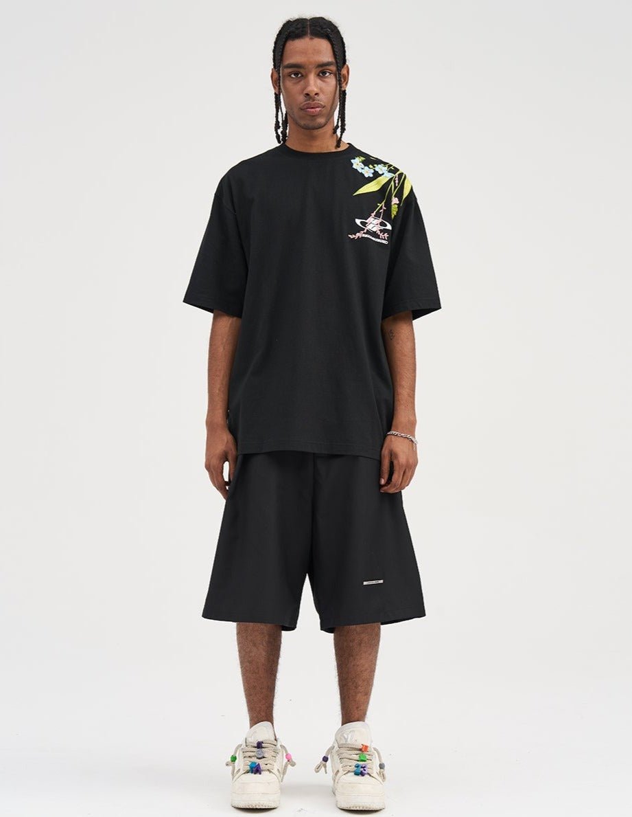 Floral Embroidered Logo Tee - COPPING THREADS - Harsh and Cruel