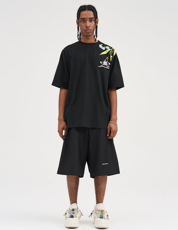 Floral Embroidered Logo Tee - COPPING THREADS - Harsh and Cruel