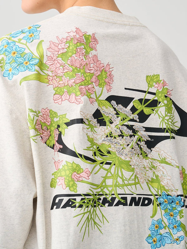 Floral Embroidered Logo Tee - COPPING THREADS - Harsh and Cruel