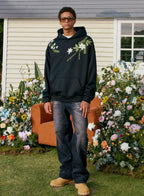 Floral Embroidered Oversized Hoodie - COPPING THREADS - Harsh and Cruel