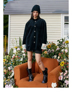 Floral Embroidered Velvet Modern Chinese Tang Jacket - COPPING THREADS - Harsh and Cruel