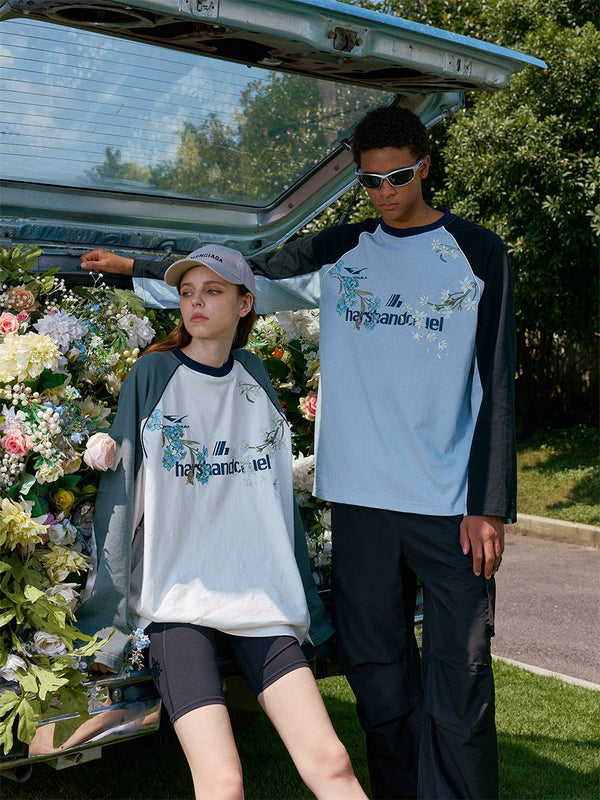 Floral Embroidery Jersey Long Sleeve Tee - COPPING THREADS - Harsh and Cruel