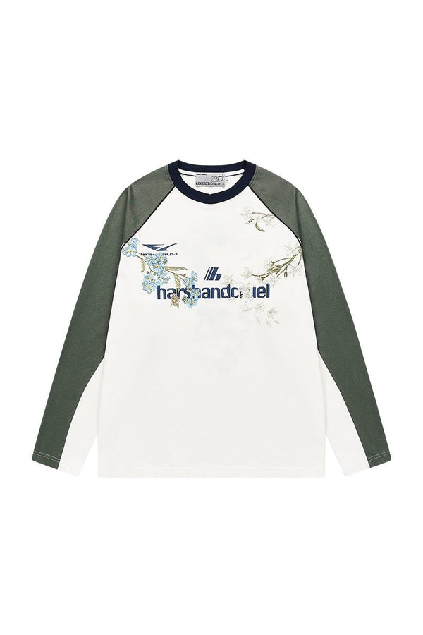 Floral Embroidery Jersey Long Sleeve Tee - COPPING THREADS - Harsh and Cruel