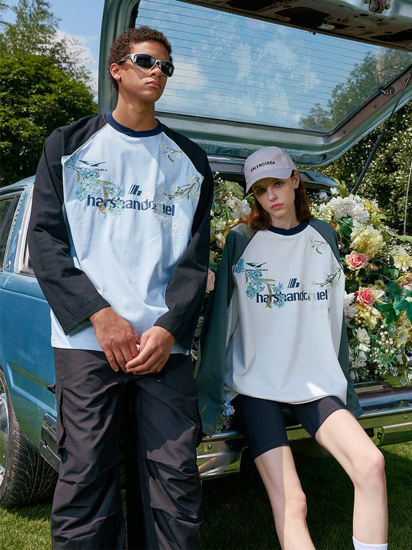 Floral Embroidery Jersey Long Sleeve Tee - COPPING THREADS - Harsh and Cruel