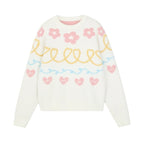 Floral Heart Jacquard Crewneck Sweater - COPPING THREADS - AYF