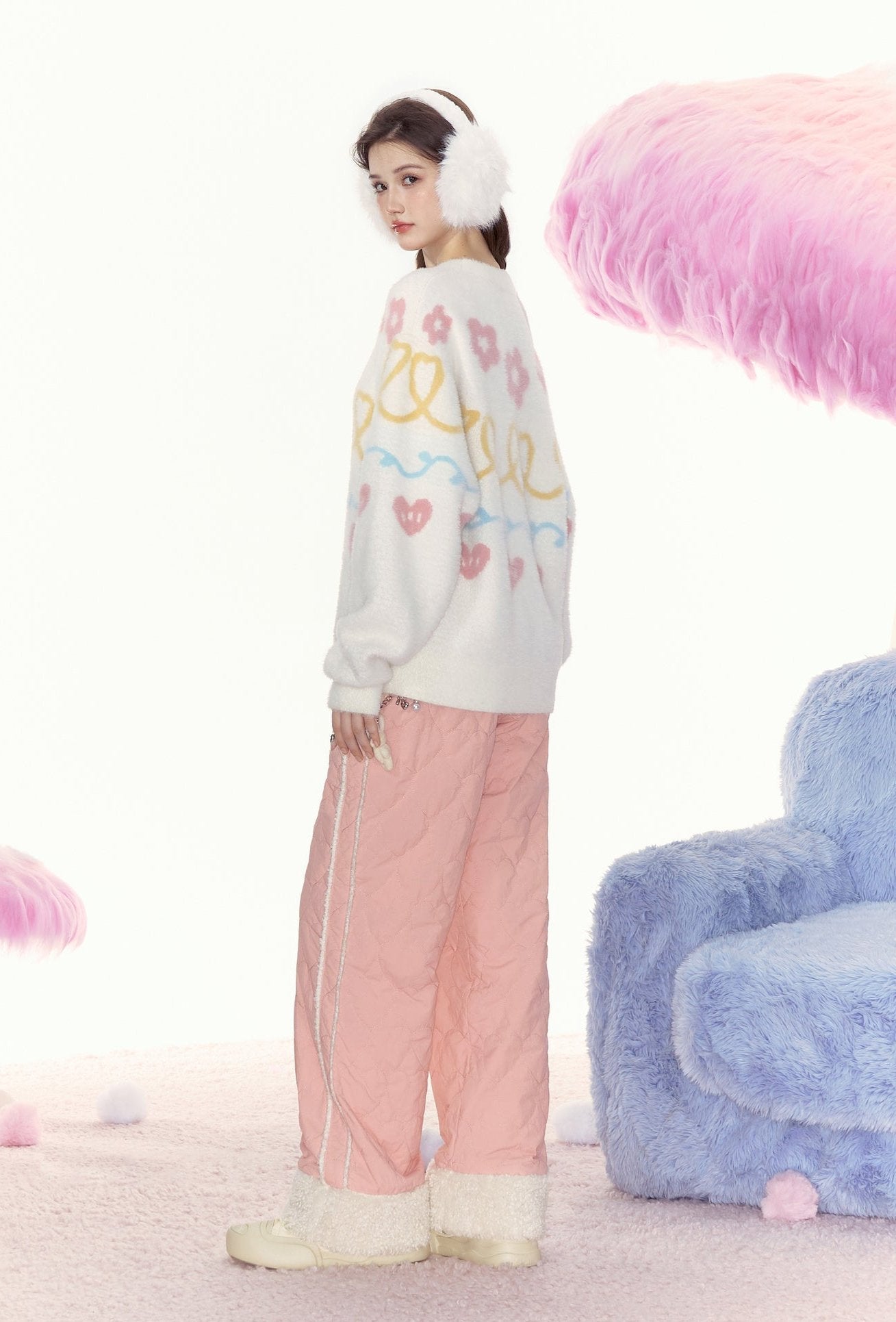 Floral Heart Jacquard Crewneck Sweater - COPPING THREADS - AYF